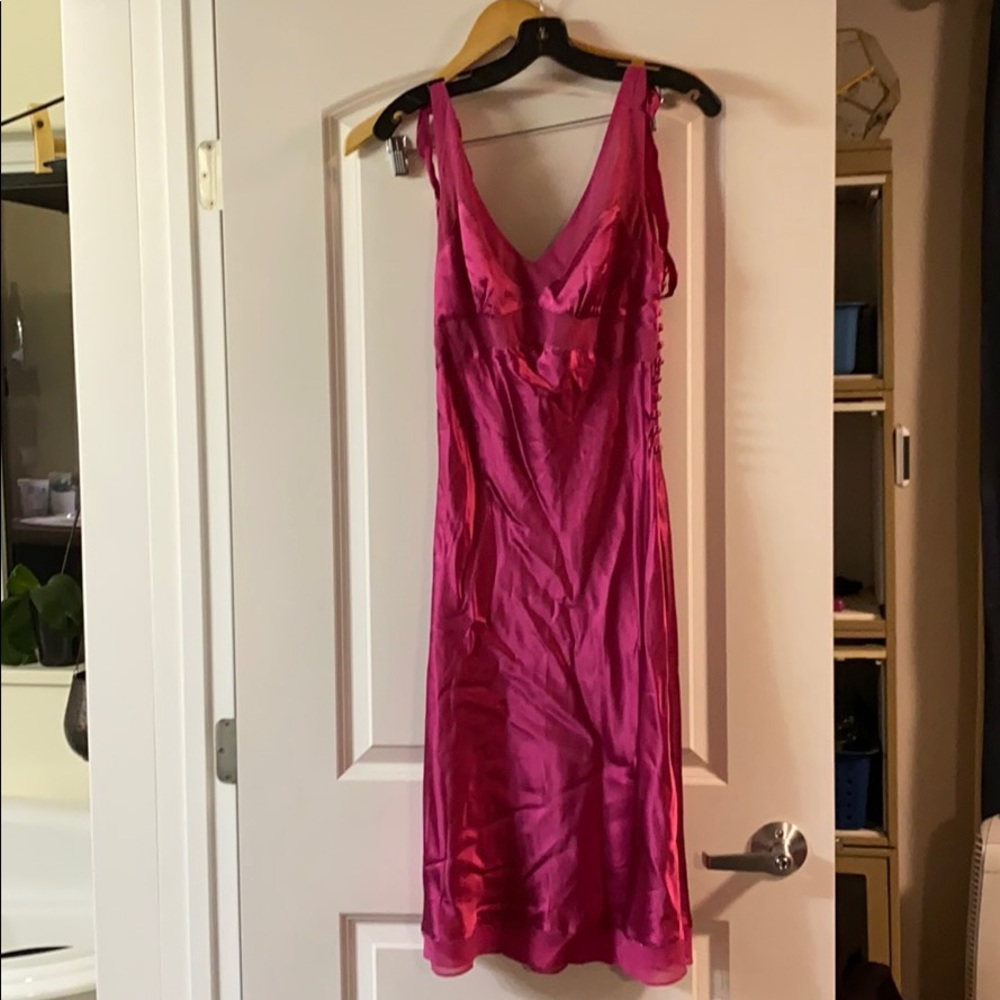 Bcbg maxazria pink silk dress.